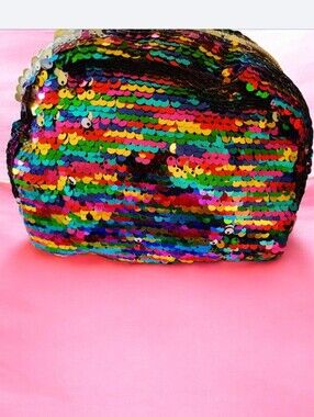Sequin Rainbow Cosmetic Pouch - Multicolor■ Unused